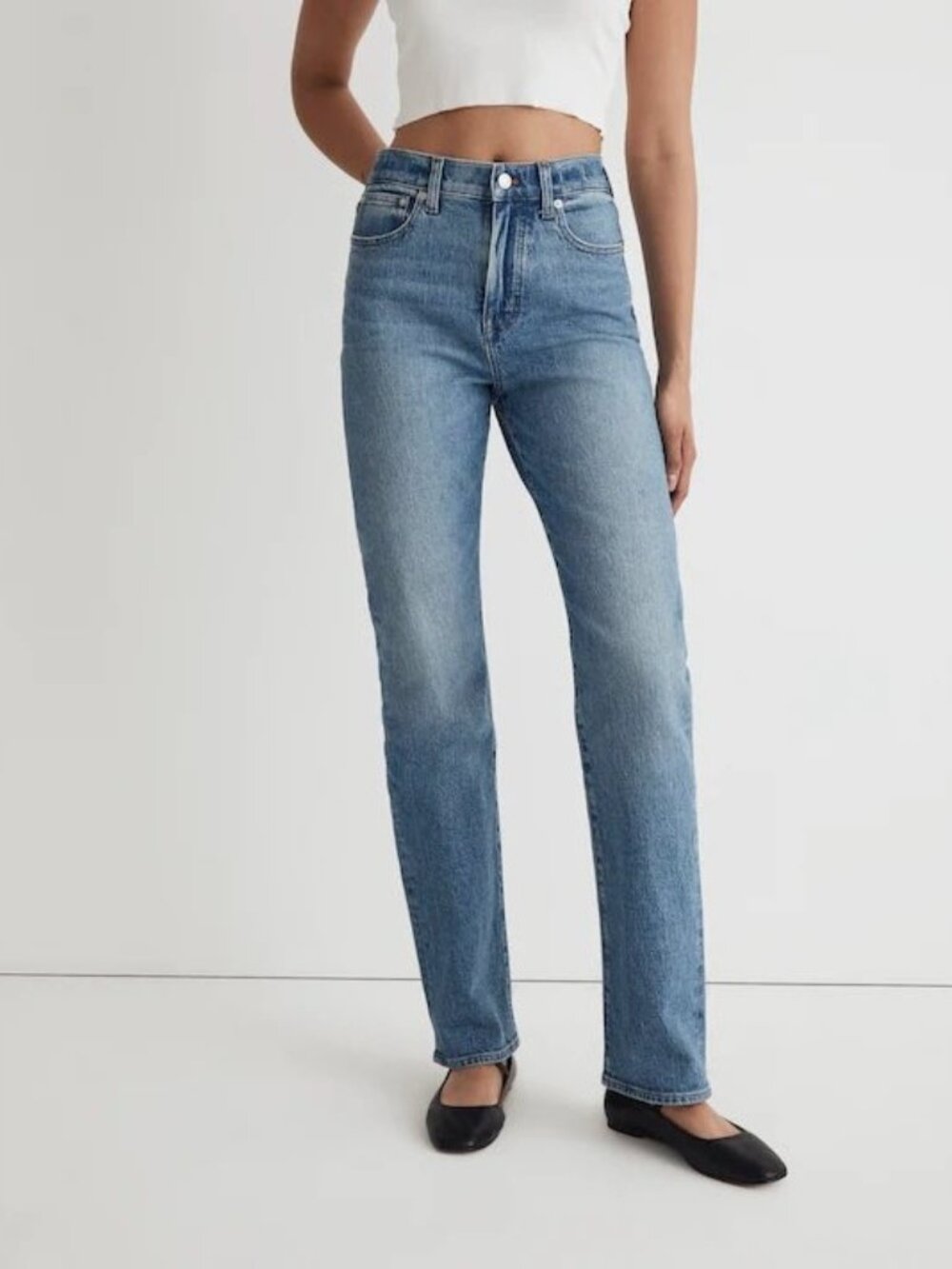 Madewell Jeans 90s Straight Blue 23 23P Petite High Rise Denim Casual Retro